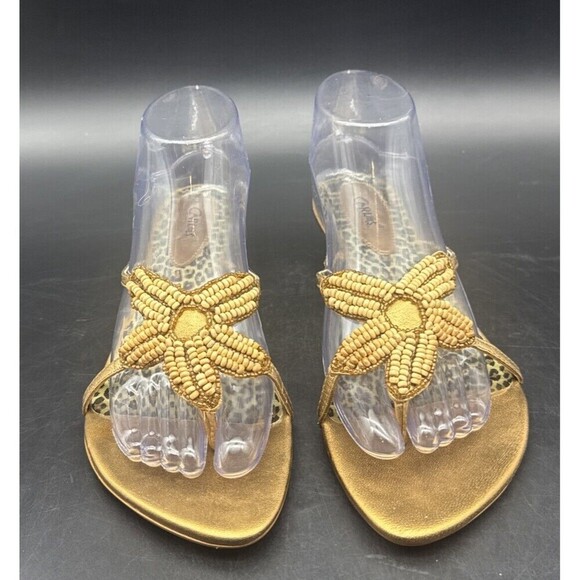 Carlos by Carlos Santana Shoes - Women’s Carlos by Carlos Santana Beckon Copper Brown Beaded Slip On Sandal Sz 8